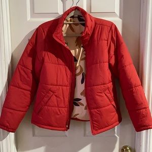 REI red puffer jacket